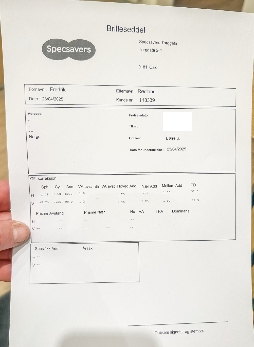 Prescription Form